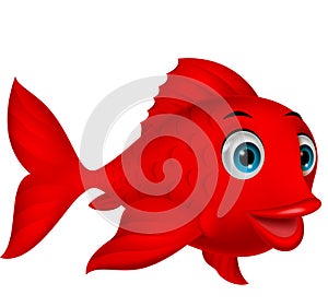 Cute red fish cartoon