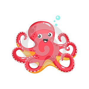 Cute red octopus