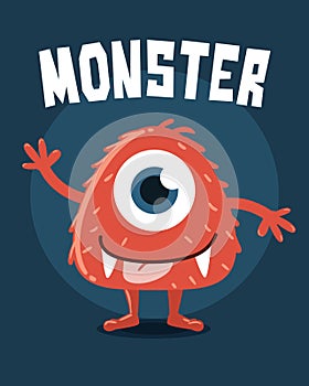 Cute Red One Eyed Monster