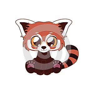 Cute red panda vector illustration art