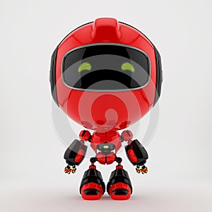 Cute red robot toy, 3d rendering