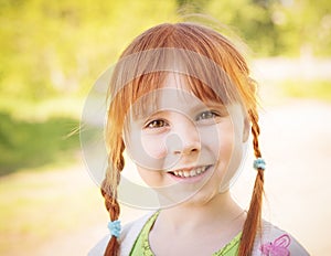 Cute redhead little girl