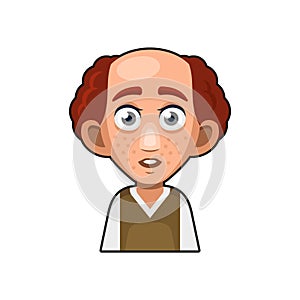Cute Redhead Man Avatar Character. Cartoon Style Userpic Icon. Vector