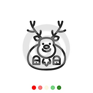 Cute reindeer icon,Vector and Illustration