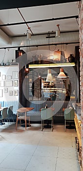 Cute restaurant in Cluj city county Zama with roustic feel and aesthetic decor