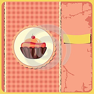 Cute retro cupcake