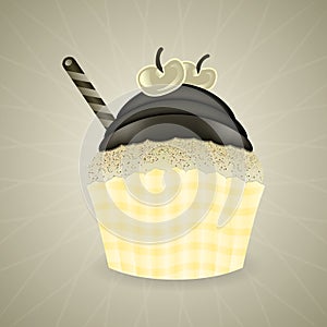 Cute retro cupcake