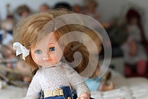 Cute retro doll with blue eyes