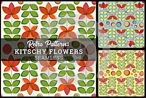 Retro Seamless Flower Pattern Background very kitschy