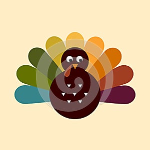 Cute retro Thanksgiving Turkey