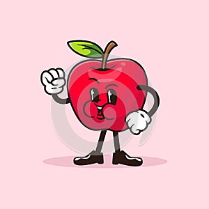 cute retro vintage apple fruits vector illustration