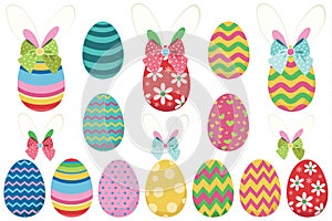 Cute Ribbon Bunny Ear Easter Egg