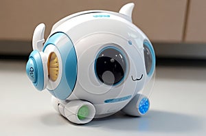 Cute robot with big round eyes.