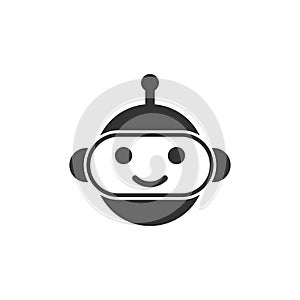 Cute robot chatbot icon in flat style. Bot operator vector illus