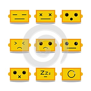 Cute robot emoticons set vector-02