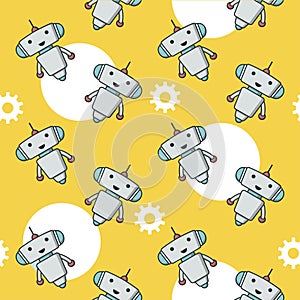 Cute robot sameless pattern