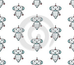 Cute robot sameless pattern
