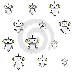 Cute robot sameless pattern