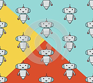 Cute robot sameless pattern