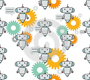 Cute robot sameless pattern