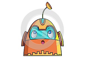 Cartoon Illustration Of Cute Robot.