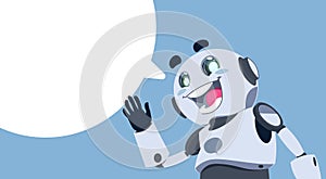 Cute Robot White Chat Bubble Chatbot Service, Chatter Or Chatterbot Technical Support App Concept