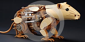 Cute Robotic capybara animal robot. AI 3D illustration