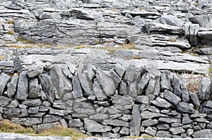 Cute rock wall in the Burren national park photo