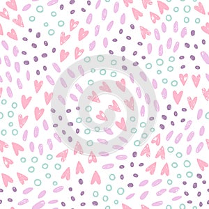 Cute romantic seamless pattern