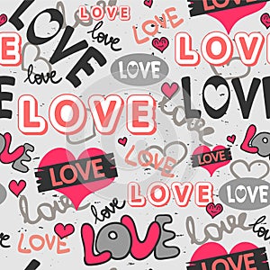 Cute romantic seamless pattern