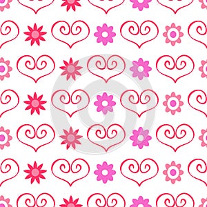 Cute romantic seamless pattern