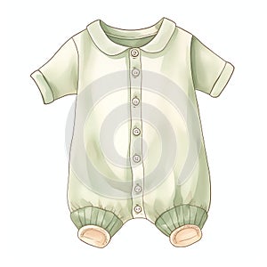 cute romper baby nursery watercolor