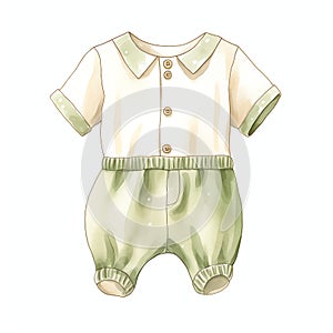 cute romper baby nursery watercolor