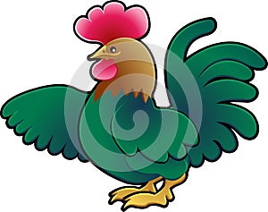 Cute Rooster Farm Animal Vector