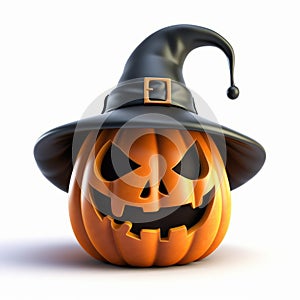 Cute Rosh Hashanah Jackolantern With Grim Reaper Hat - 3d Render