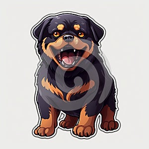 Cute Rottweiler Stickers With Dark Chiaroscuro Design