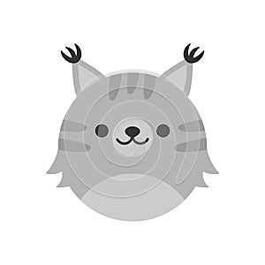 Cute round lynx animal vector graphic icon