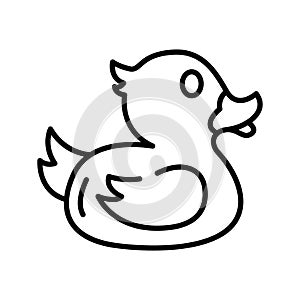 Cute rubber duck vector design, kids plaything, amazing icon of baby toys