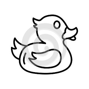 Cute rubber duck vector design, kids plaything, amazing icon of baby toys