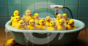Cute Rubber Duckies Claymation Illustration