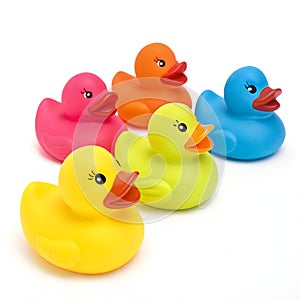 Cute Rubber Duckies in Various Colors