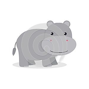 Cute runaway. Animal of Africa. Vector illustration in a flat style