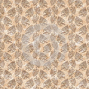 Cute safari tiger print fur wild animal pattern for babies room decor. Seamless furry brown textured gender neutral