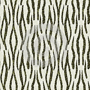 Cute safari tiger print fur wild animal pattern for babies room decor. Seamless furry green textured gender neutral