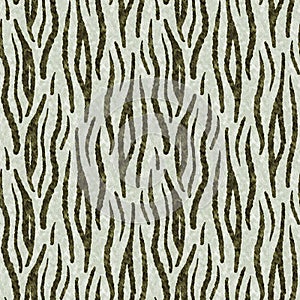 Cute safari tiger print fur wild animal pattern for babies room decor. Seamless furry green textured gender neutral