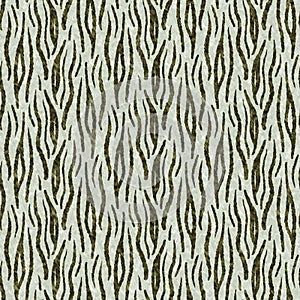 Cute safari tiger print fur wild animal pattern for babies room decor. Seamless furry green textured gender neutral