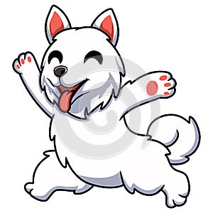 Cute samoyed dog cartoon running