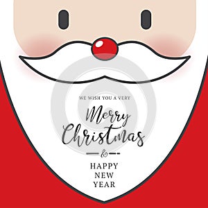 Cute santa christmas hoilday with hand drawn lettering