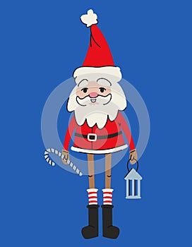 Cute Santa Claus with candy cane.