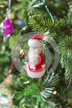 Cute Santa Ornament Decoration in Christmas Tree